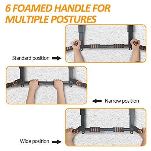 BESTHLS Wall Mounted Pull Up Bar and Dip Station, Heavy Duty Wall Mount Pull-up Chin Up Bar Multifunctional Home Gym Workout Indoor Exercise Equipment Support to 440 Lbs - style: Joist Mount