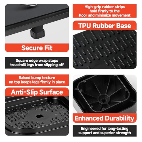 4-Pack Treadmill Incline Riser Blocks - color: Black