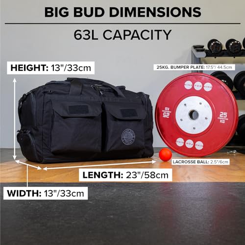 Serious Steel Fitness Heavy Duty 1000D Nylon Duffel Gym Bag (Black - Big Bud) - color: Black, style: Duffel Bag (Big Bud)