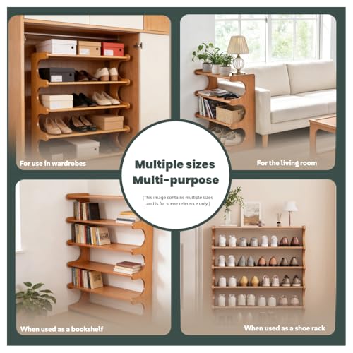 Shoe Rack,Small 6 Tier Shoe Organizer Storage Shelf,Bamboo Narrow Shoe Closet,Small Space Shoe Rack,for Entryway Closet 18.89×7.48×31.88inch - size: 6 Tier-18.89" Wide