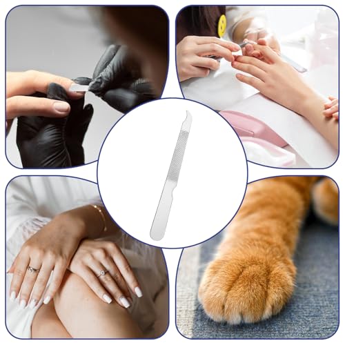 12 Pcs Metal Nail Files, Fingernail Files 3.6’’ Stainless Steel Thin Durable Nail File with Curved Sharp Pointed Tip Fingernail File