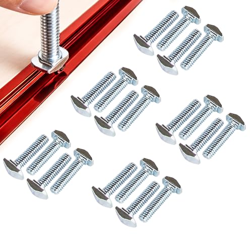O'SKOOL T-Slot Bolts Drop-in 1" Length 20PCS, 1/4"-20 Thread, T Track Accessories for Woodworking Jigs and Fixtures,HWR009 - style: 1/4"-20 Threads, 1" Length, 20Pcs