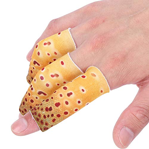 VBESTLIFE 3PCS Fishing Finger Tab Protector, Polyester Fishing Stripping Single Finger Guards for Fishing Finger