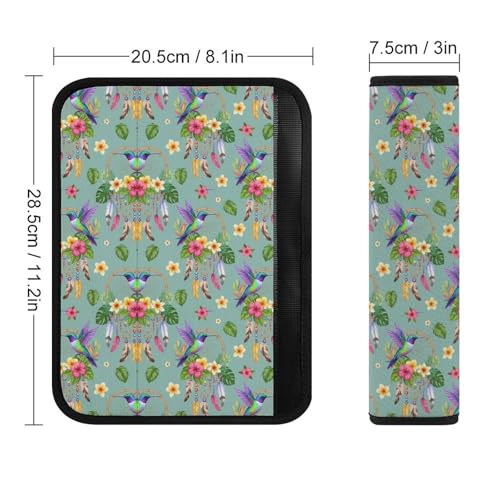 Universal Soft and Comfortable Car Seat Straps Shoulder Pads for Girls and Boys, Most Cars, 1 Pair Hummingbird Bird Harness Pads Strap Comfortable Driving - color: Pattern 612