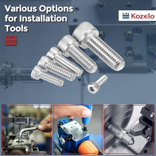 50pcs M6 Socket Head Cap Screws Bolts Nuts Assortment Kit - [M6x30/35/40/45/50mm] 304 Stainless Steel Allen Socket Drive for 3D Printer - size: M6x30/35/40/45/50mm