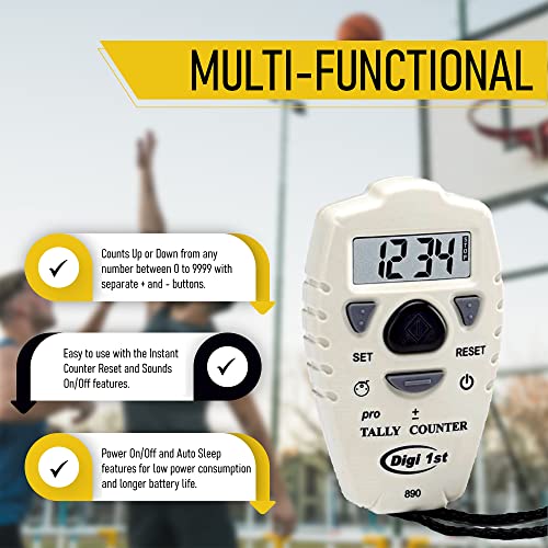 TC-890 Digital Tally Counter, Electronic Up Down Clicker, Add/Subtract People & Pitch Counter for Golf, Lap & Knitting (4-Pack) - size: 4-Pack