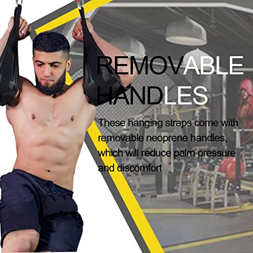 Hanging Ab Straps with Quick Locks, 1 Pair Gym Sling Straps | for Pull Up Bar, Core & Abdominal Workouts
