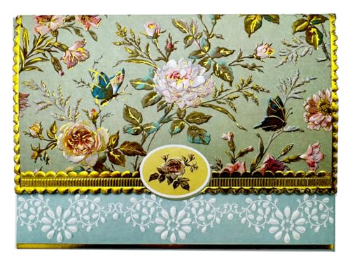 Poster Foundry Garden Butterfly Boxed Note Cards by Carol Wilson. 10 embossed 4x5 Die-Cut Notecards and Matching Envelopes in Decorative Gift Box with Magnetic Flap. NCP2363 - color: Nature - Butterflies in Garden, style: 1 Gift Box Set / 10 Cards Total