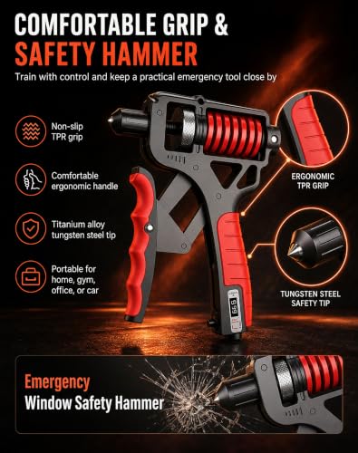 Adjustable Digital Counting Hand Grip Strengthener, 11-363 lbs | Double Spring Grip Strength Trainer, Smart Electronic Counter, 11-363 lbs Forearm Exerciser For Climbing And Fitness - color: 2 Pcs