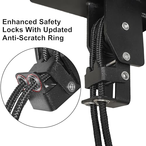 TRUSOON Kayak Hoist, Canoe Pulley for Garage Ceiling, 150 lbs, Black | Fits SUPs bikes ladders and cargo boxes, overhead space saver, heavy duty capacity, 2:1 mechanical advantage