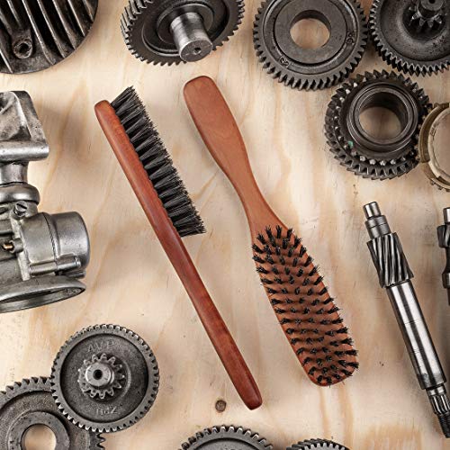 ZilberHaar Long Hair & Beard Brush - Made From Stiff First Cut Boar Bristles And Pearwood - Perfect Beard Care for Men - Works with all Beard Balms and Oils - 8.5 inches long - color: Long Stiff