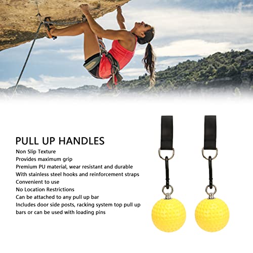 Pull Up Ball Grip with Strap, Non - Slip Climbing Ball Handles for Strength Training, Multi - Functional Suspension Grip with Stainless Steel Hooks for Pull Up Bar, Door Frame or R