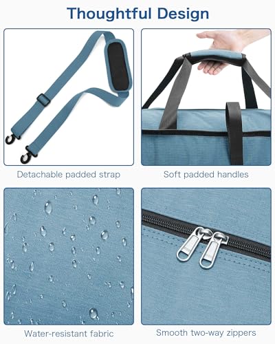 120L Foldable Waterproof Travel Duffel Bag for Men and Women with Shoe Compartment (Light Blue, EXTRA LARGE, 120L) - color: Light Blue, size: 120L