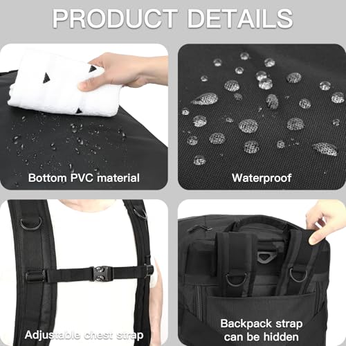 TUGUAN 100L Extra Large Travel Duffle Bag Backpack for Men, 3 in 1 Sports Duffel Bags W/Adjustable Shoulder Strap & Dividers Gym Equipment/Gear Weekend Overnight Bag for Trip Camping Hiking, XL Black - color: Black
