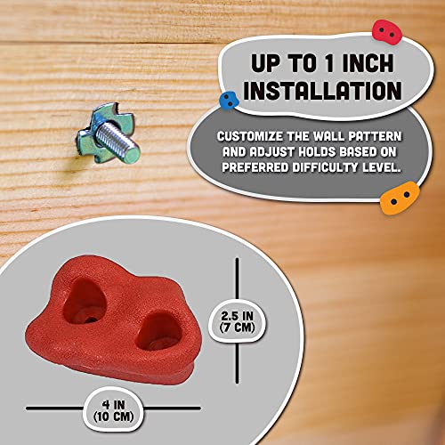 Squirrel Products Rock Climbing Holds for Kids, Deluxe Extra Large Climbing Rocks with Mounting Hardware - DIY Rock Wall Indoor & Outdoor Playground Accessories Wall Climbing Kit - Ages 3+ - style: 20 Pack