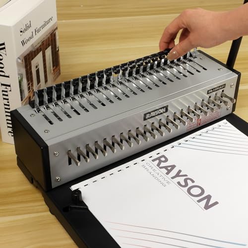 Rayson CR16202225BK Plastic Binding Combs 5/8 in. 13/16in, 7/8in, 1in, 19-Ring Letter Size, Black Comb Binding Spines, Multi-Size Pack of 40 - color: Black, size: Letter size - 5/8in, 13/16in, 7/8in, 1in