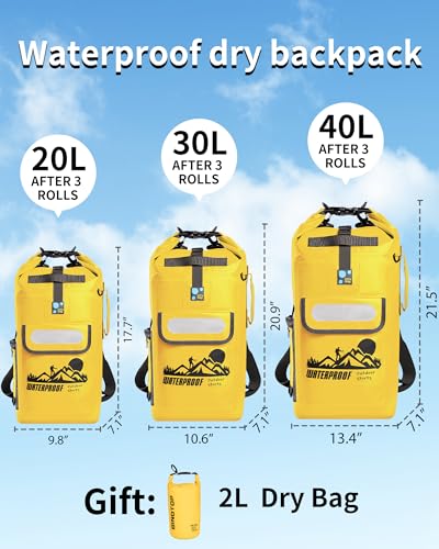 Dry Bag Backpack - color: Yellow, size: 20L