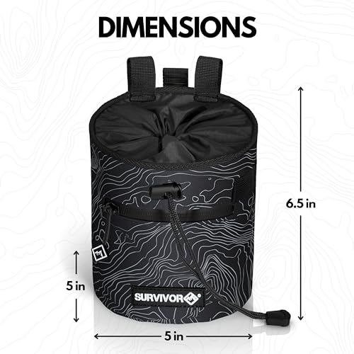 SURVIVOR Chalk Bag + 200g Ultra Fine Climbing Chalk Powder Bundle