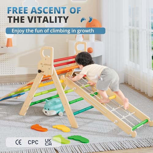 10-in-1 Pikler Triangle Set, Climbing Toys for Kids Neon Aurora - color: Neon Aurora