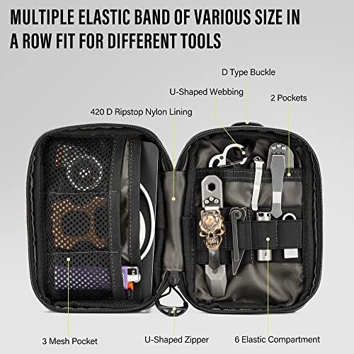 TACTICAL GEEK Block E2.0 EDC Compact Waist Multi-Purpose Molle Pouch Organizer, Green - color: Green