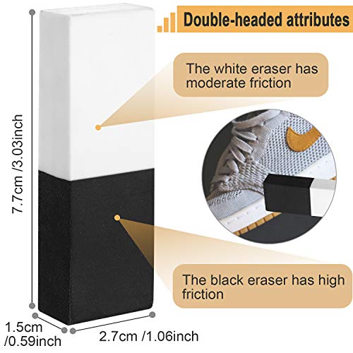 2 Pcs Sneaker Cleaning Brush Shoes Shine Dauber Suede Brush Nubuck Cleaner Crepe Applicators Suede Eraser Set(Dual with Eraser) - style: Dual with Eraser