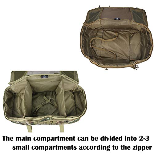 3 in 1 Tactical Travel Duffel Bag Backpack, Heavy Duty Military Gym Bag | Waterproof 600D nylon, internal collapsible dividers, weekend overnight travel, gym workout, camping luggage, 30L 45L 85L - color: Coyote, size: 85L,(27x14x11)Inches