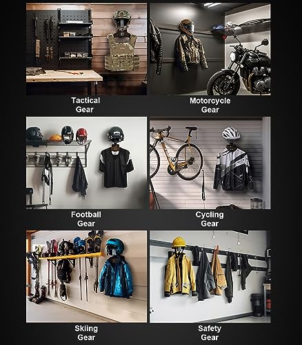 ONETIGRIS Tactical Gear Wall Mount, Motorcycle Helmet Holder Wall Mount Stand, Plate Carrier Rack Jacket Hanger Display Organizer for Police Football Cycling Suit - color: Walnut