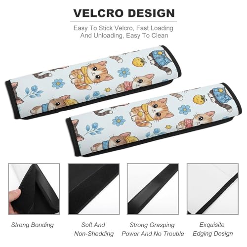 2 Pack Kitten Cats Seat Belt Cover Universal Fit Shoulder Harness Cover for Girls and Boys, Car Seats Pushchair Strollers High Chair Pushchair - color: Pattern 911