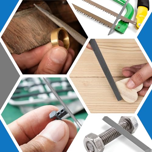 6PCS Metal Needle File Set, 6.3-Inch Mini Hand Files for precision repairs | Upgraded Hardened High-Strength Steel Set, Includes Warding, Round, Flat, Triangular, Square & Half-Round Files