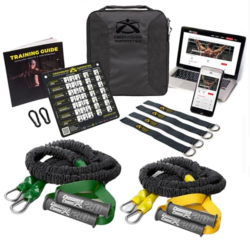 Crossover Symmetry Shoulder System Includes Two Sets of Resistance Bands Attachments Training Guide Exercise Chart Online Workouts for Home Fitness Rehab Rotator Cuff Exercises - style: Novice Squat Racks