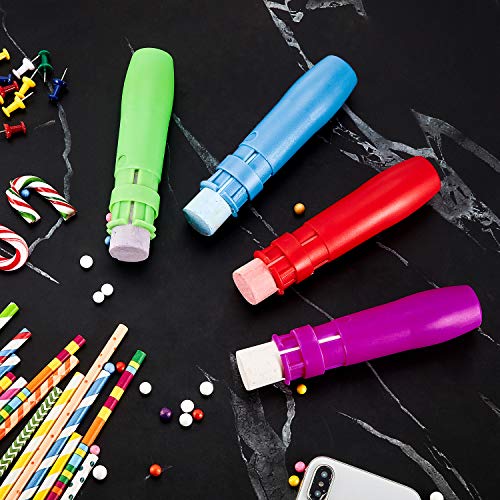 Outus 5 Pieces Sidewalk Chalk Holders Railroad Chalk Holder Jumbo Plastic Adjustable Clip for Kids Teachers Students Back to School Office Classroom (Bright Colors)