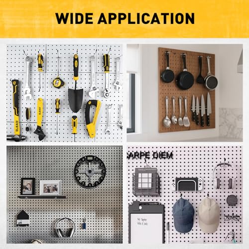 ELEAD 66-Piece 2/4/6 Inch Pegboard Hooks, Heavy Duty Peg Board Organizer Accessories, Peg Board Tool Hangers Fit for 1/4" and 1/8" Pegboard Hanging Tools Garage, Workshop, and Craft Storage - style: 66-Piece 2&4&6 Inch