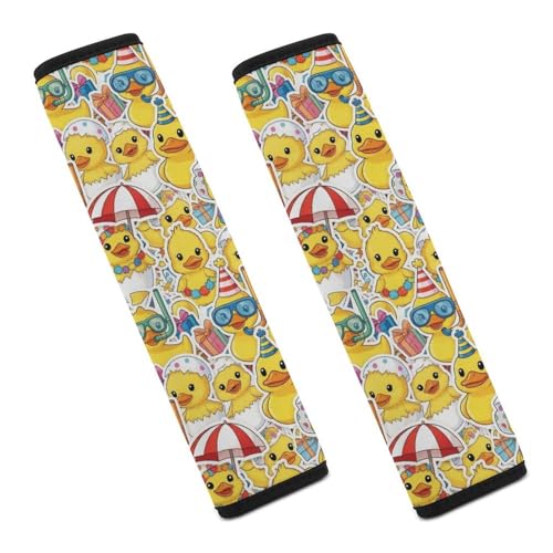 Universal Fit Yellow Duck Cute Ducks Seat Belt Shoulder Pad for Adult Use, Most Cars, 1 Pair Harness Pads Strap Anti-Slip Pad - color: Pattern 620