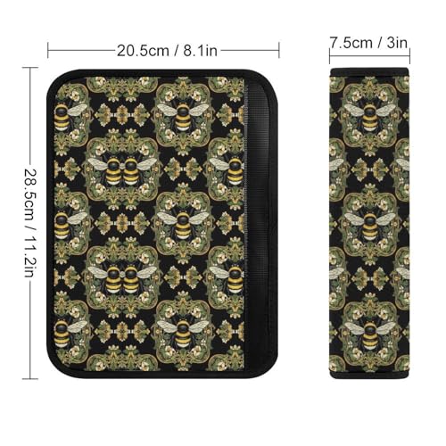 2 Pack Queen Bee Flowers Car Seat Straps Shoulder Pads Breathable Shoulder Protector for Elderly Support, Most Cars, Pressure Relief - color: Pattern 91