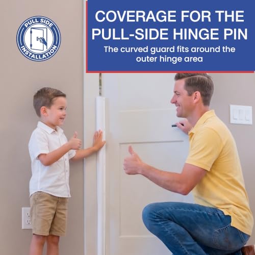 Fingersafe Home Door Finger Guard 43” uPVC Complete Set for Kids Safety- Push & Pull Door Finger Pinch Guard for Kids - Easy 3M Stick-On Safety Cover - Made in USA Finger Guards for Doors - style: HOME-COMPLETE-SET