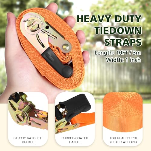 TOPNEW 20 Ninja Tree Climbing Holds for Kids Climber, Orange & Black Tree Climbing Kit with 6 Ratchet Straps for Outdoor Ninja Warrior Obstacle Course Training - style: 20 Pcs Orange & Black 2