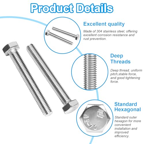 25 Pcs M6 Hex Bolts M6-1.0 x 30mm Hex Head Screw Bolt 304 Stainless Steel M6-1.0mm Hexagon Bolts Hex Head Screws, Metric Machine Fully Thread, Bright Finish - size: M6-1.0 x 30mm