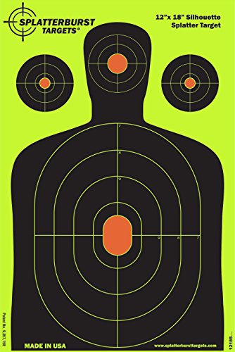 12 x18 inch - Silhouette Splatter Target - Easily See Your Shots Burst Bright Fluorescent Yellow Upon Impact - Made in USA - size: 600 pack