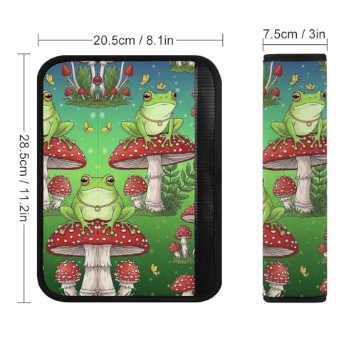 2 Pack Soft Padded Seat Belt Cover for Girls and Boys, All Vehicles, Mushroom Frog Harness Pads Strap, Anti-Slip Pad - color: Pattern 473