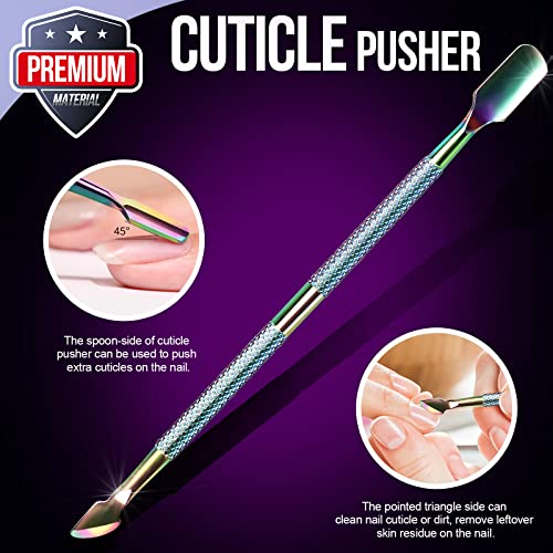 FANDAMEI Cuticle Kit, 4 PCS Nail Care Kit, Manicure Pedicure Tools, Nail Cuticle Nippers, Ingrown Toenail Tools Kit, Toenail File and Lifters Stainless Steel, Nail Lifter, Nail Cuticle Pusher - color: Colorful