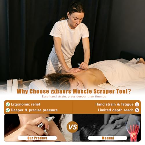 zxbaers 2PCS Trigger Point Massage Tool, Body Scraper Massage Tool, Stainless Steel Body Gua Sha Tool for Deep Tissue Pain Relief & Fascia Release