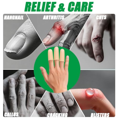 Kris-kikomy Gel Finger Protectors Finger Caps Silicone Fingertips Protection - Finger Cots Great for Trigger Finger, Finger Arthritis, Finger Cracking and Other Finger Pain Relief (Small) - size: Small (Pack of 10)