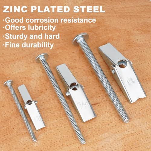15 Pcs 1/4 Inch Toggle Bolts Heavy Duty Metal Drywall Anchors Kit | Dry Wall Anchors and Screws Kit for Hanging Lamps Heavy Items, Butterfly Anchors for Ceiling, Sheetrock, Hollow Wall - size: 1/4"-30pcs(15sets)