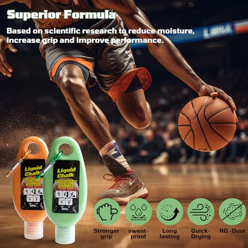 2oz(60ml) Liquid Chalk, Mess Free Gym Chalk for Weightlifting, Gymnastics, Rock Climbing, Dancing, and Lifting. Sweat Resistant and Long Lasting for Stronger Hand Grip
