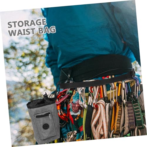 BESPORTBLE Chalk Bag for Rock Climbing and Weightlifting with Wide Opening Zippered Pocket Removable Belt Lightweight Portable Waist Pouch Non Slip Grip Support for Hiking Bouldering Gym