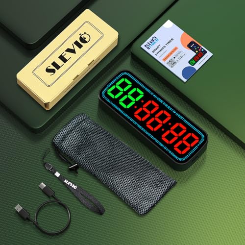 Gym Timer Clock Bluetooth App Controlled Magnetic Workout Interval Timer, Home Large LED Digital Display, Countdown Clock for Score Crossfit, Tabata, HIIT, EMOM, Boxing