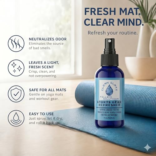 Clean Slate Sports Gear Refresher – Eliminates Odors at the Source, Breaks Down Sweat & Salt Buildup – For Hockey Gear, Football Pads, Cleats, Gloves & Gym Bags, 4 oz