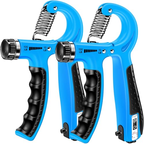 HiKeep Grip Strength Trainer (2 Pack), Forearm Strengthener, Hand Grip Gripper Strengthener, Hand Strengthening Devices, Forearm Exerciser, Finger Wrist Strengthener, Exercisers Squeezers for Strength - color: Blue