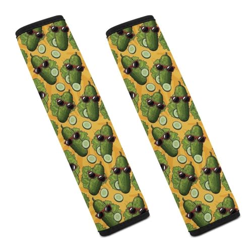 Soft Padded Seat Belt Shoulder Pad for Elderly Support, Stroller Pushchair High Chair, 2 Pack Funny Pickles Dill Shoulder Harness Cover Neck and Shoulder Support - color: Pattern 610
