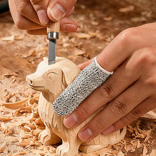 Antislip Finger Guard with Adjustable Tightness for Fishing Wood Carving Stone Engraving Cut Protector Puncture Finger Protector